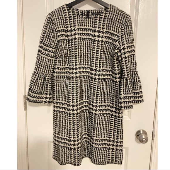 Zara Woman Houndstooth Plaid Dress - Picture 3 of 6